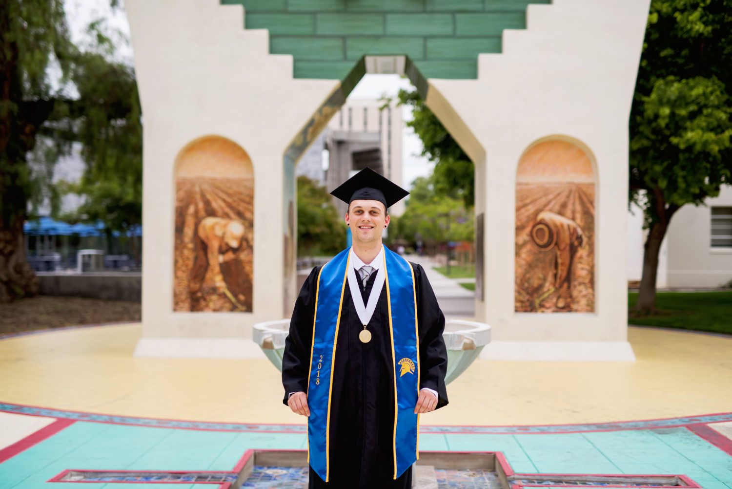 on campus graduation portraits