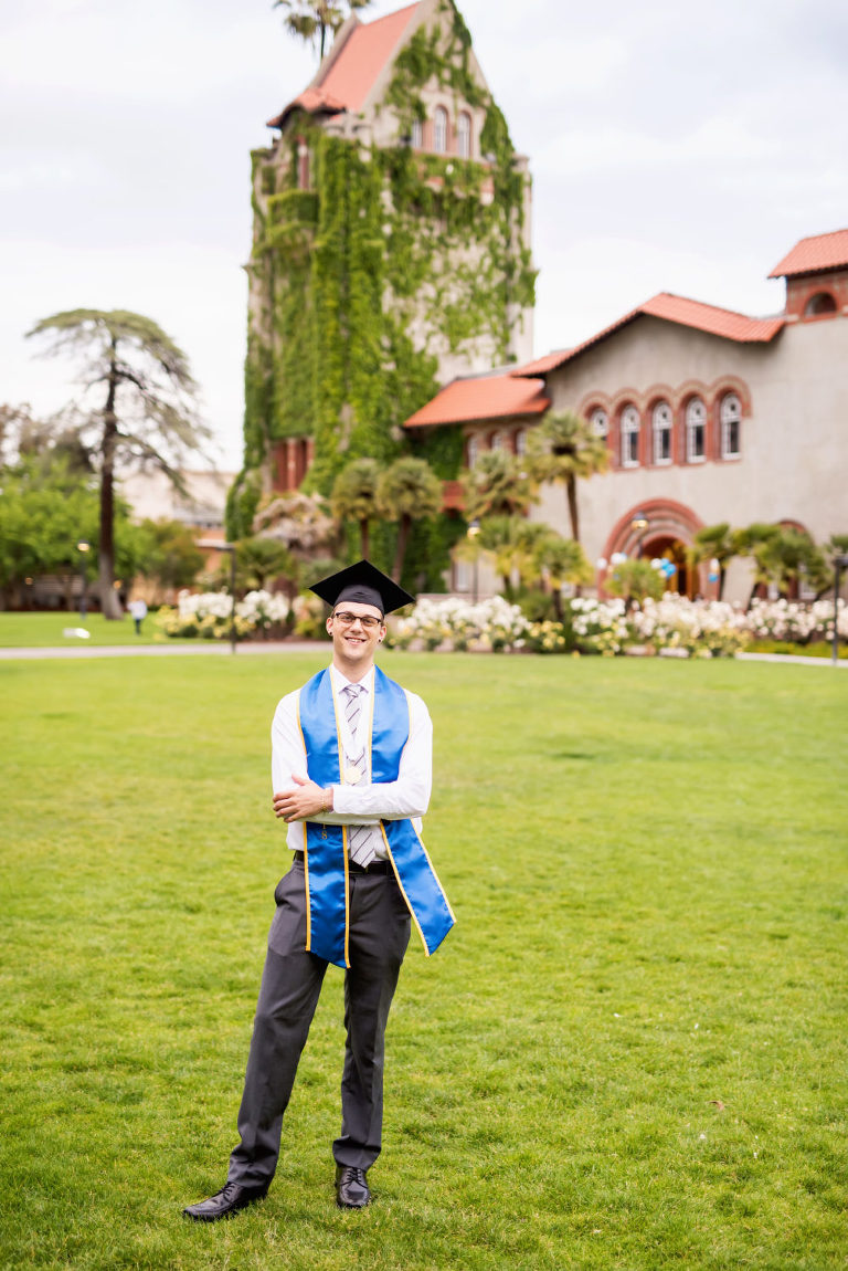 on campus graduation portrait ideas