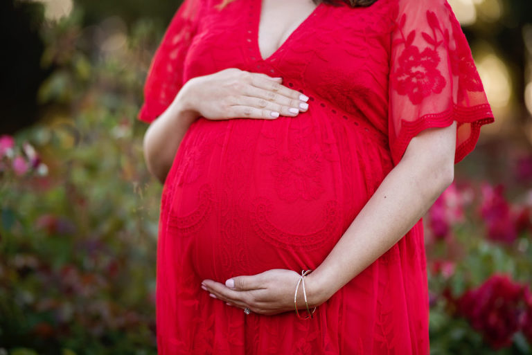 maternity portraits at the Rose Garden