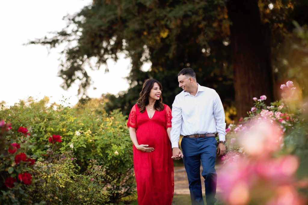 maternity portraits at the Rose Garden