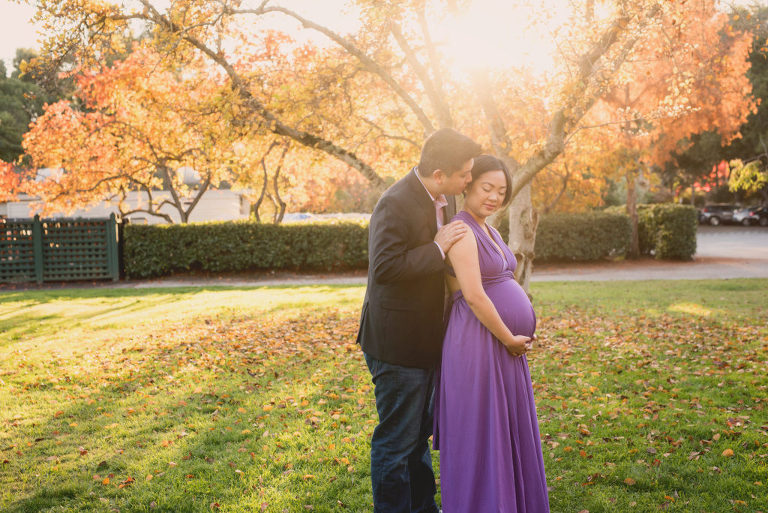 sunset maternity portraits in palo alto