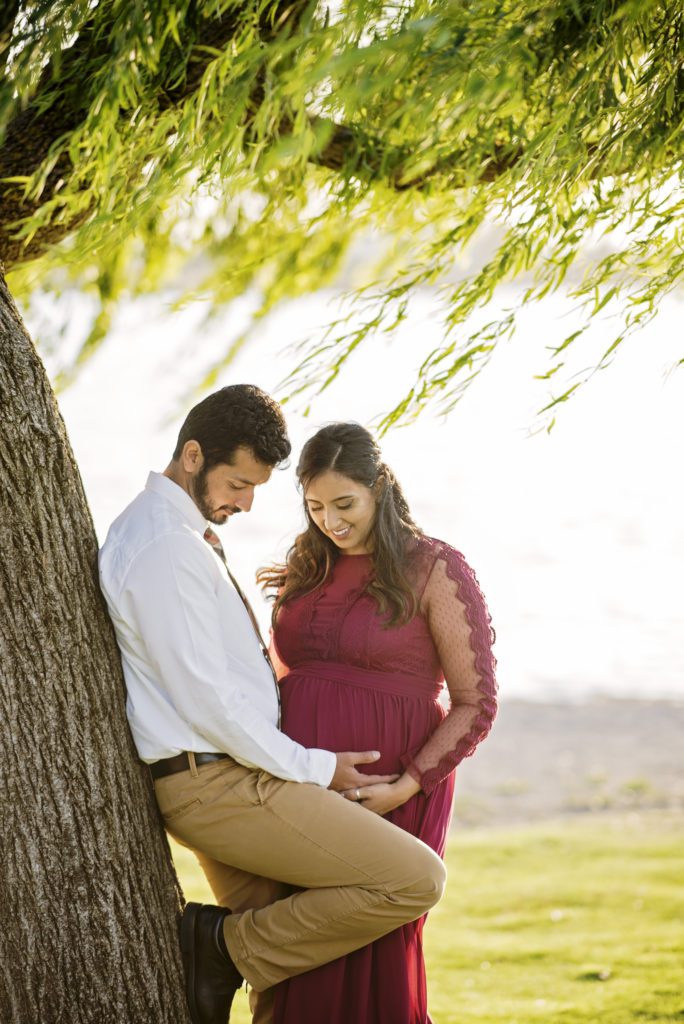 gender reveal maternity portraits in mountain view