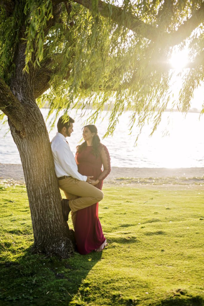 gender reveal maternity portraits in mountain view