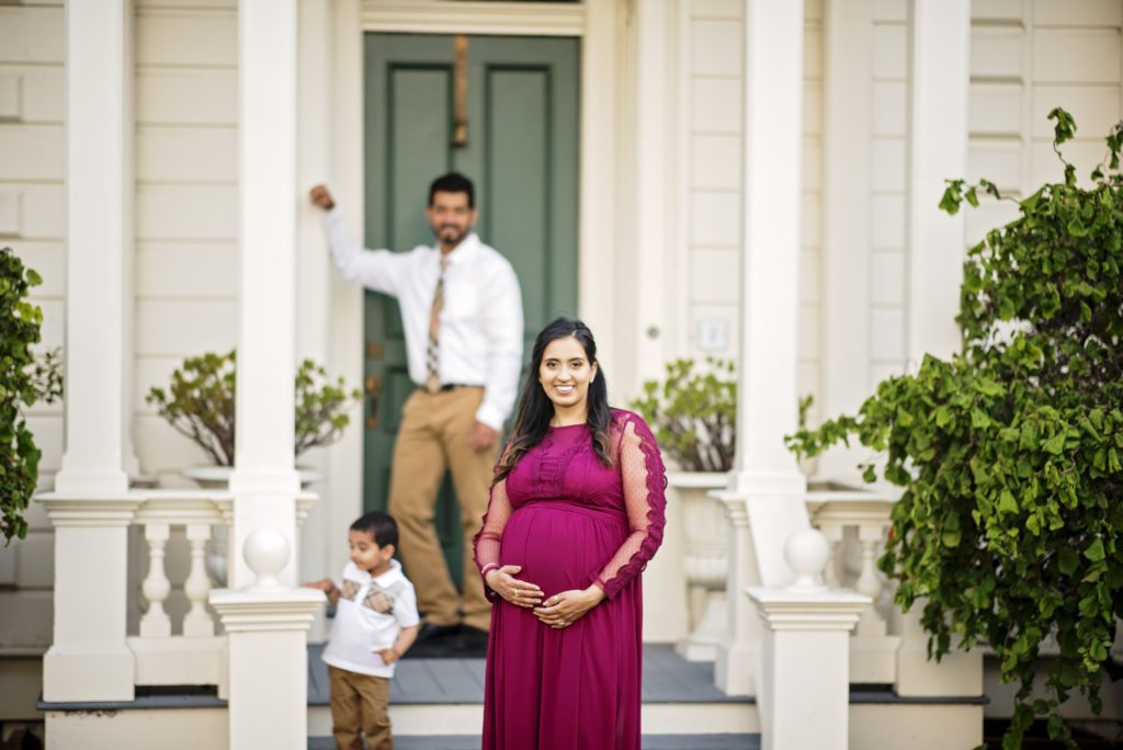 gender reveal maternity portraits in mountain view