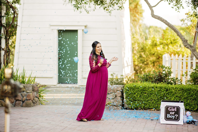 gender reveal maternity portraits in mountain view