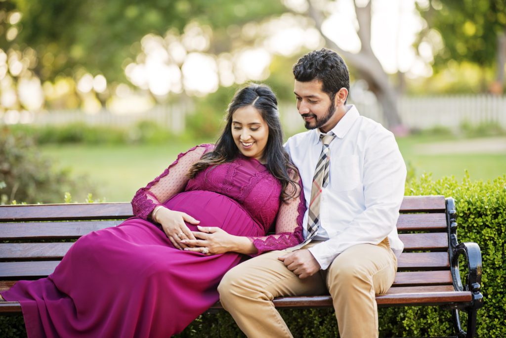 gender reveal maternity portraits in mountain view