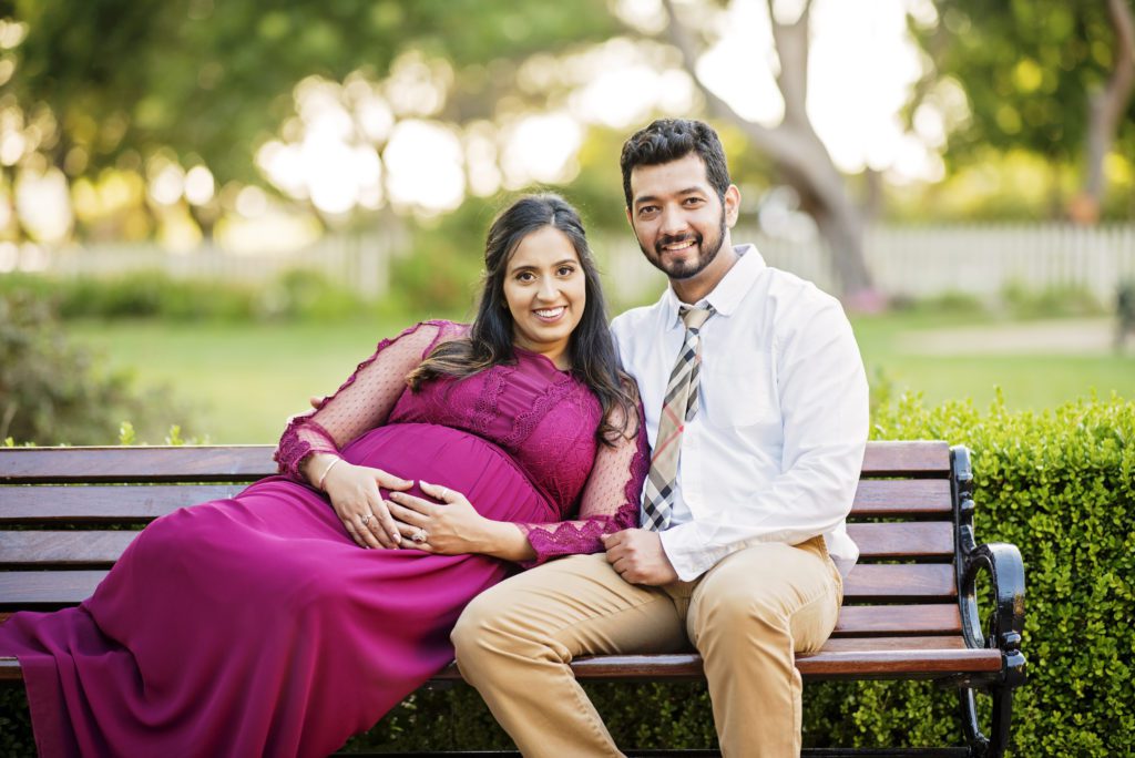 gender reveal maternity portraits in mountain view