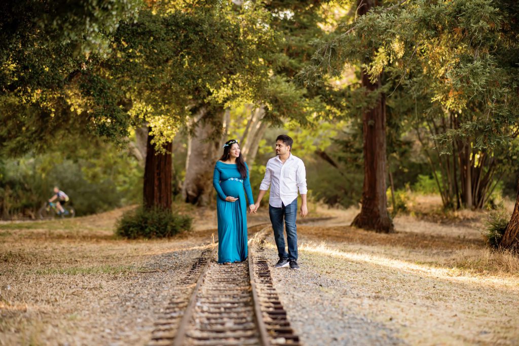 sunset maternity portraits at Vasona Park