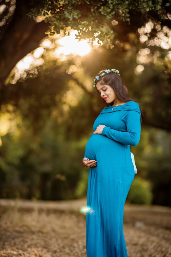 sunset maternity portraits at Vasona Park