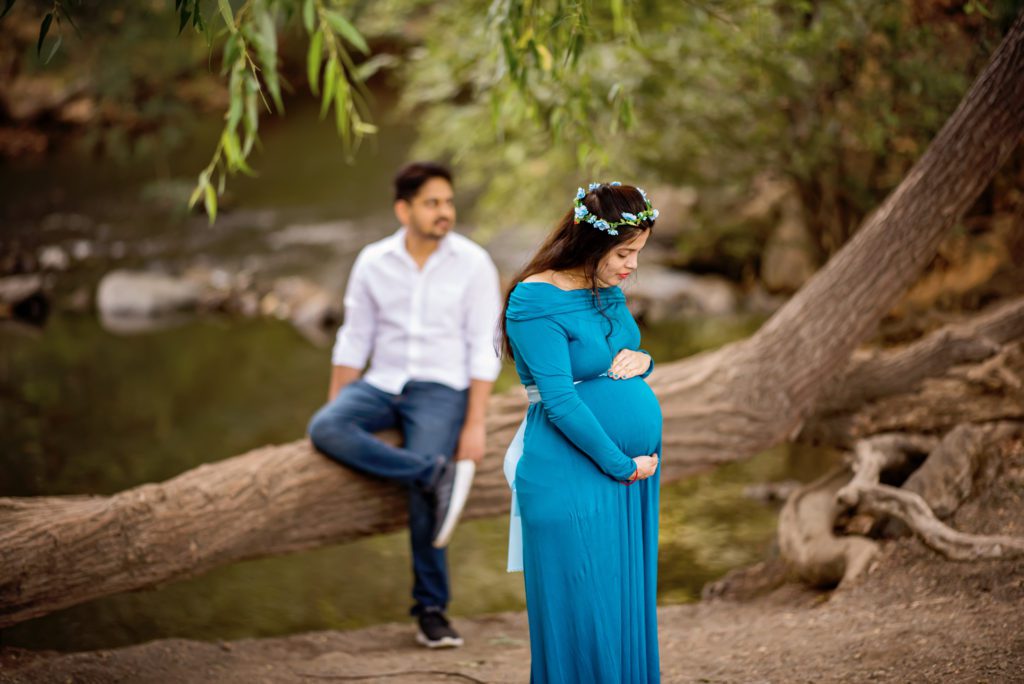 sunset maternity portraits at Vasona Park