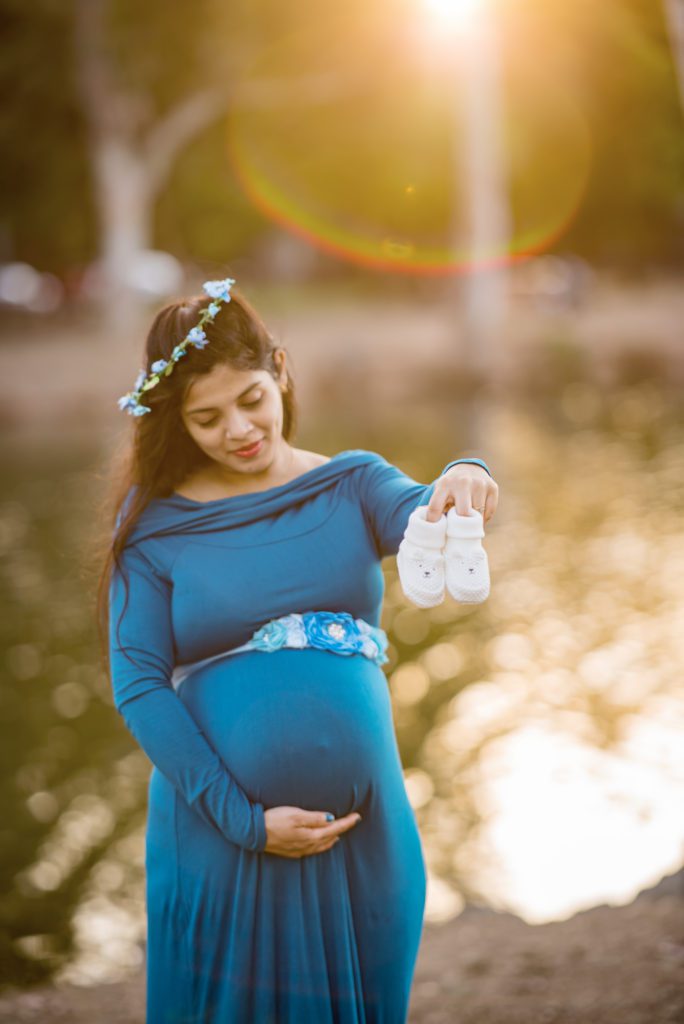 sunset maternity portraits at Vasona Park