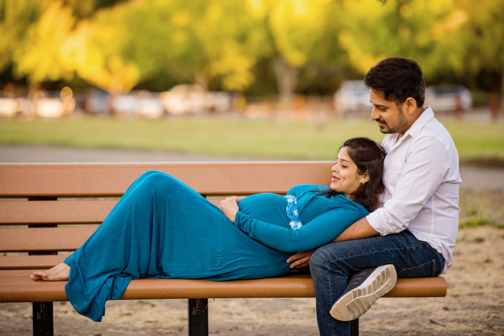sunset maternity portraits at Vasona Park