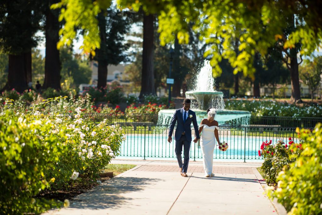 After Ceremony Wedding Portraits At The Rose Garden
