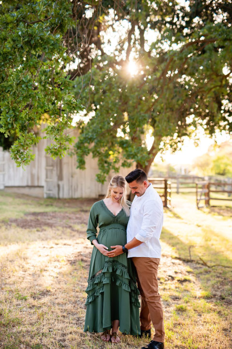 sunset maternity portraits at bernal ranch park