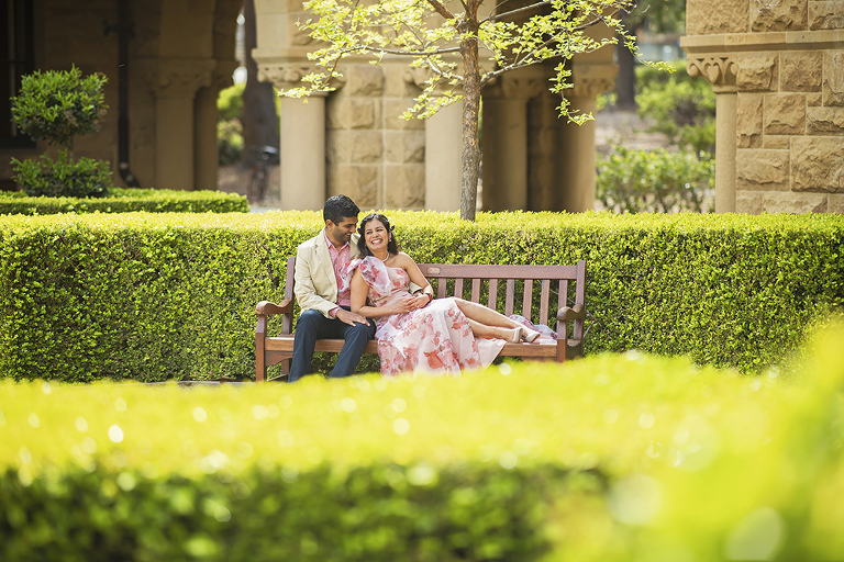 happy couple portraits at Stanford