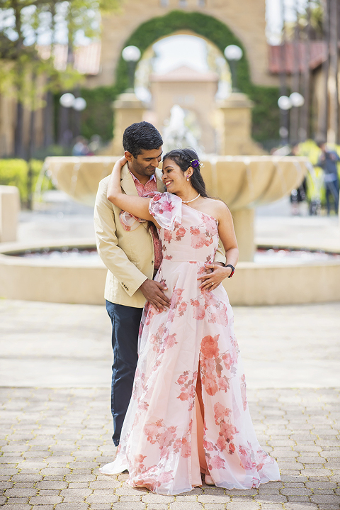 happy couple portraits at Stanford