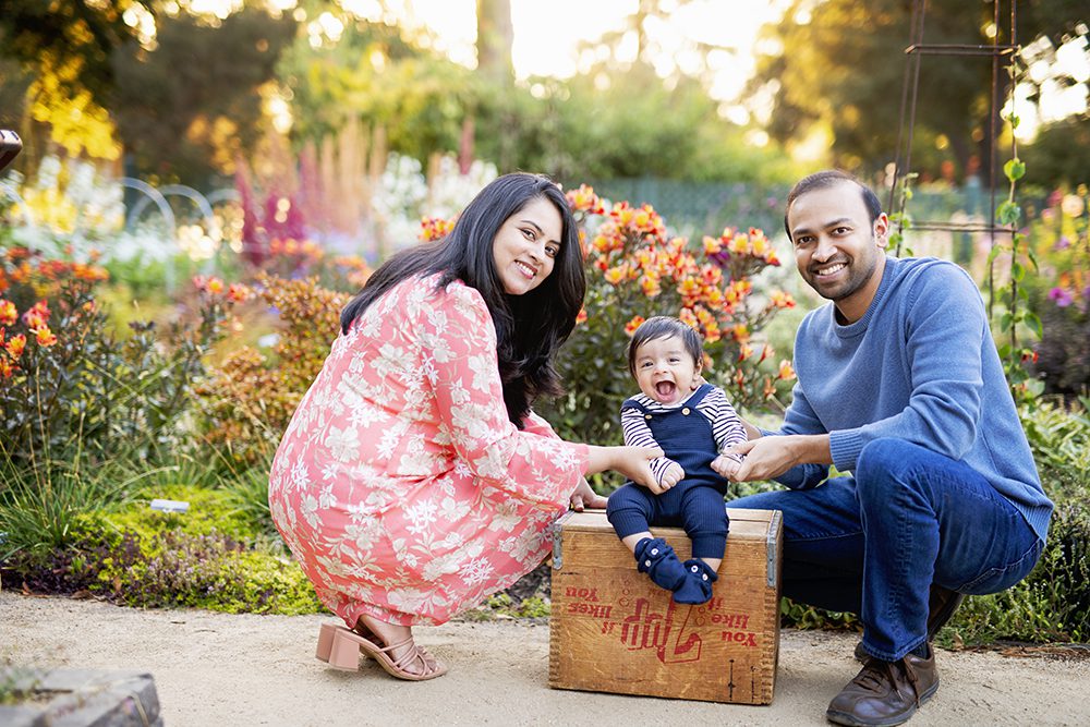 family portraits at the Elizabeth Gamble Garden