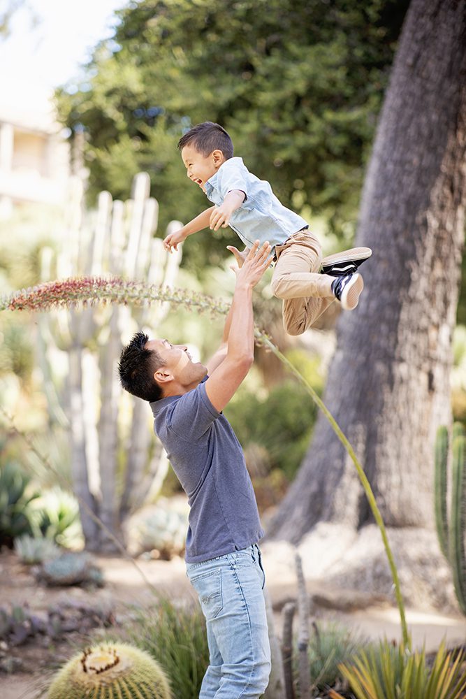 Family portraits at Stanford's Arizona Cactus Garden