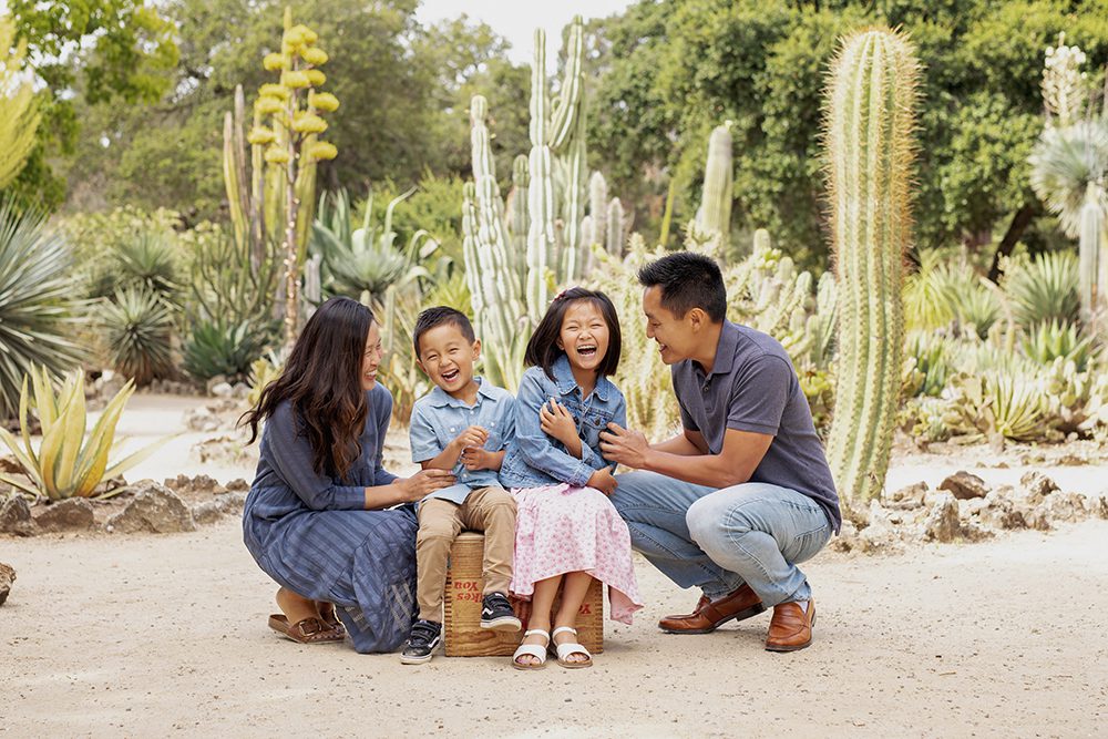 Family portraits at Stanford's Arizona Cactus Garden