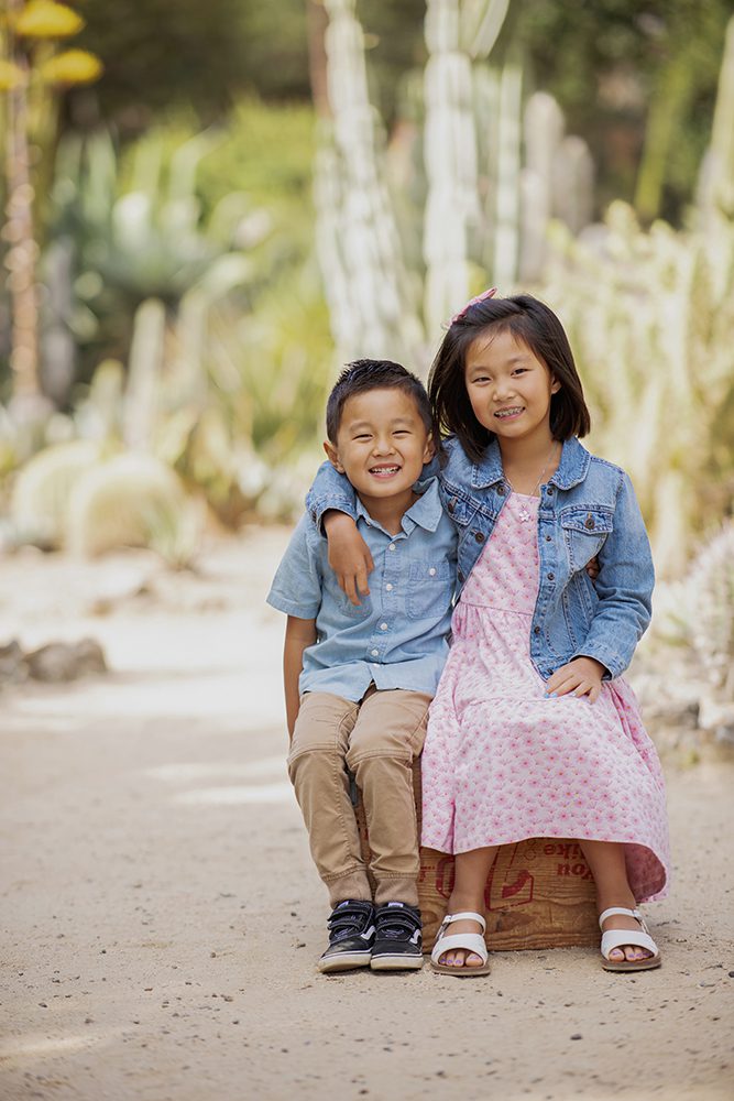 Family portraits at Stanford's Arizona Cactus Garden