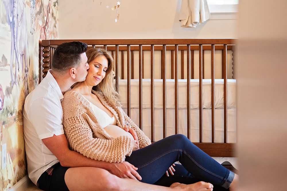in home maternity portraits in Morgan Hill