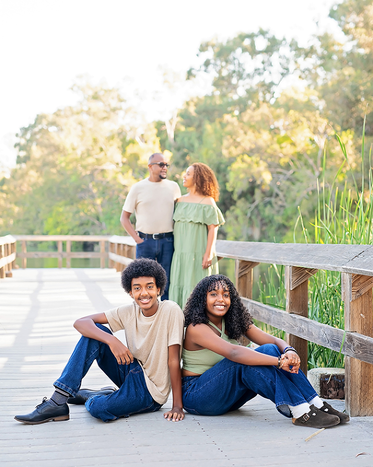 early morning family portraits at Vasona Park