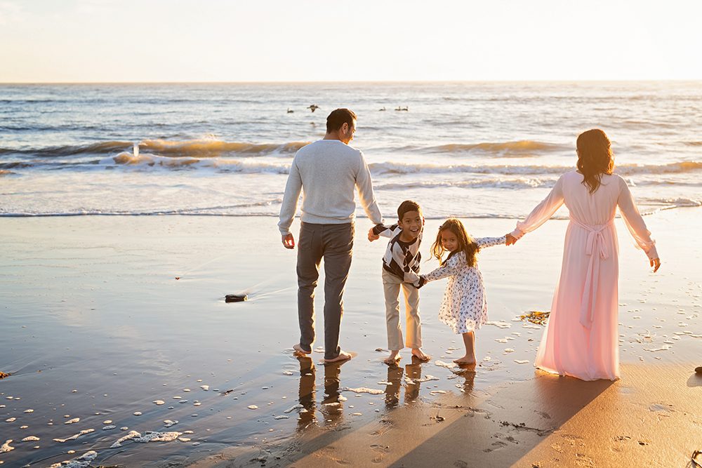 family portraits at Natural Bridges Beach