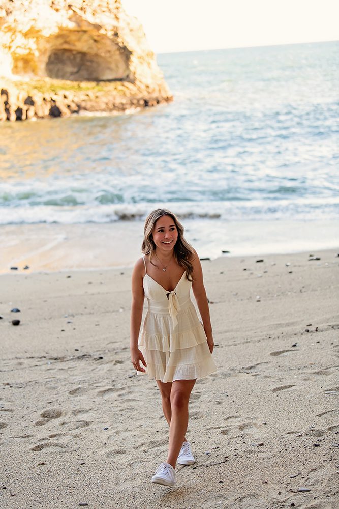 Beach senior portraits at Shark Fin Cove