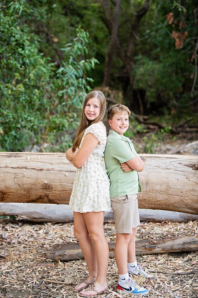 golden hour extended family portraits at Vasona Park