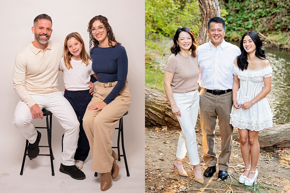 studio family portraits vs outdoor family portraits