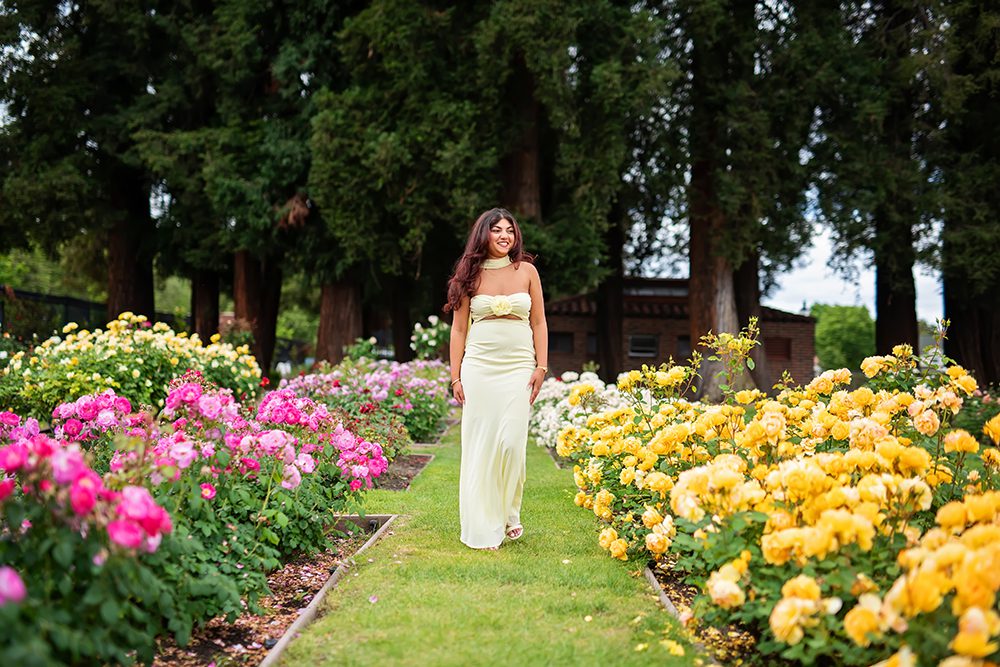 high school senior portraits at the Municipal Rose Garden