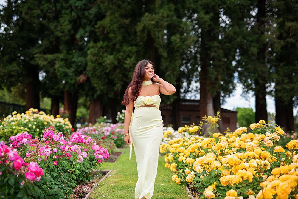 high school senior portraits at the Municipal Rose Garden