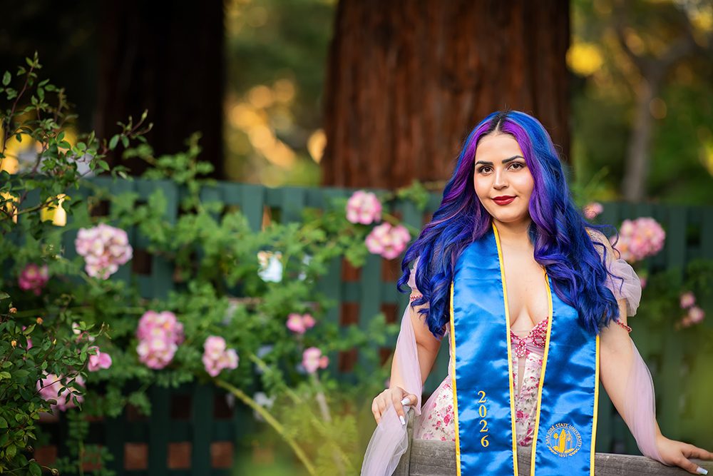 graduation portraits at the Elizabeth Gamble Garden