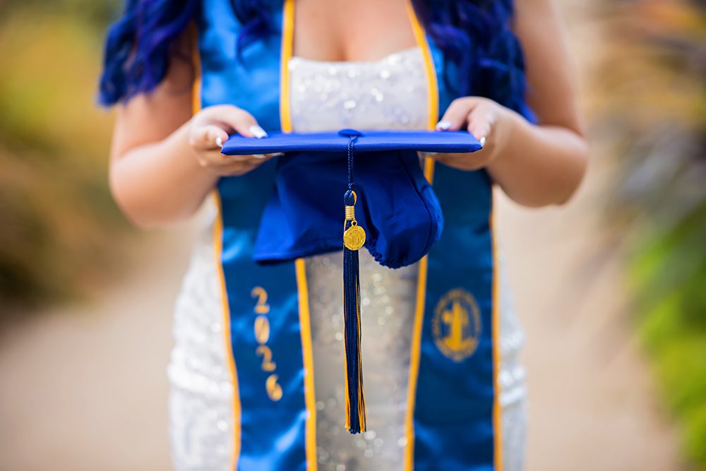 graduation portraits at the Elizabeth Gamble Garden