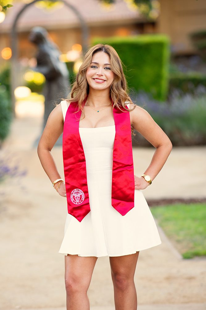 golden hour graduation portraits at Santa Clara University