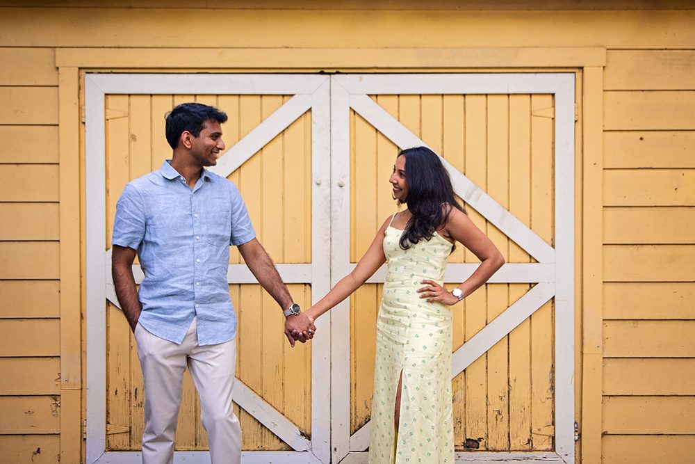 happy couple portraits at Vasona Park