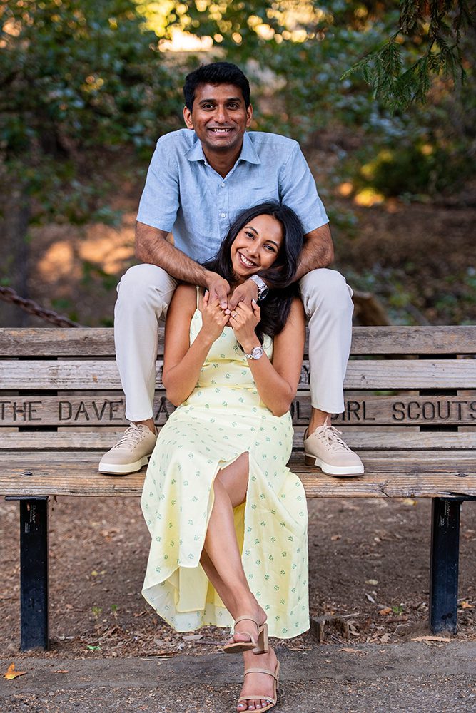 happy couple portraits at Vasona Park