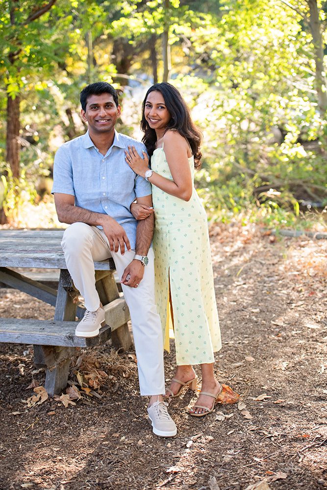 happy couple portraits at Vasona Park