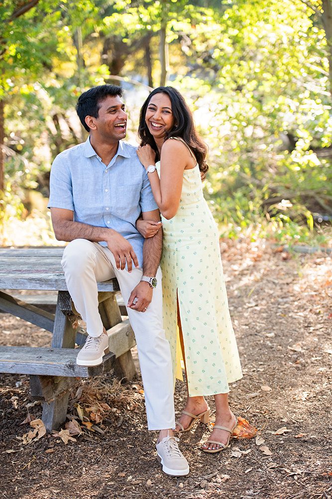happy couple portraits at Vasona Park
