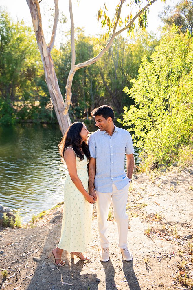 happy couple portraits at Vasona Park