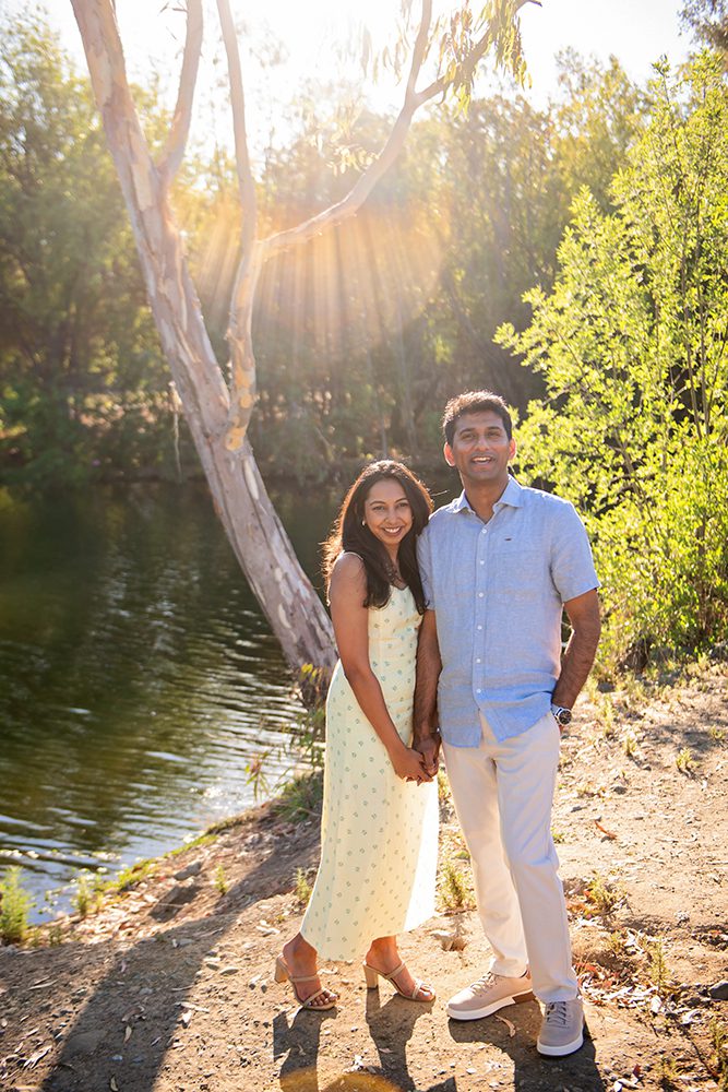 happy couple portraits at Vasona Park