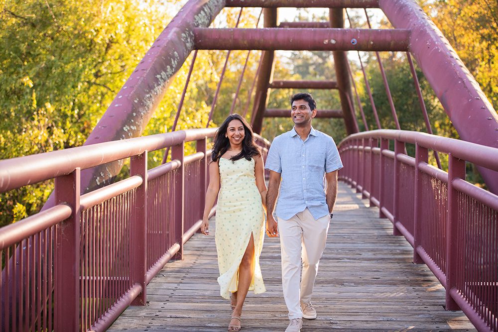happy couple portraits at Vasona Park