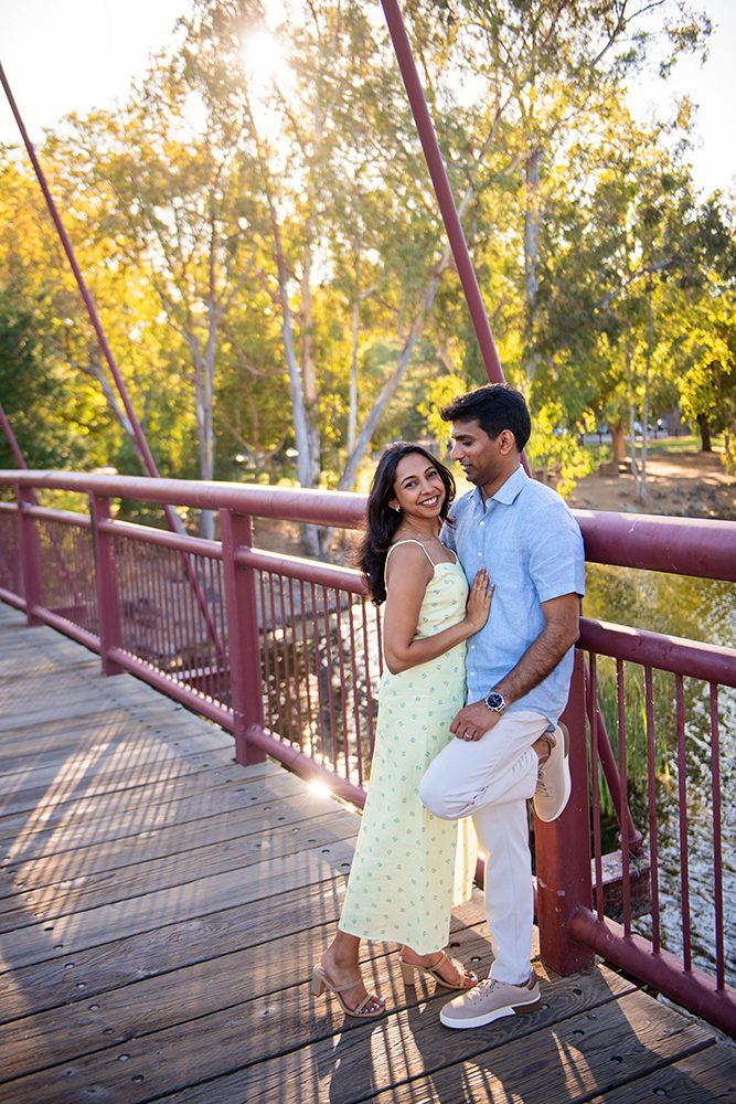happy couple portraits at Vasona Park