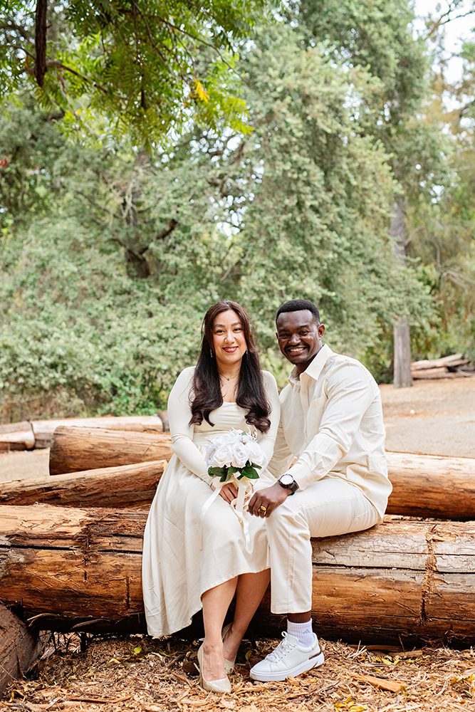 Wedding portraits at the Redwood Nature Preserve in Los Altos