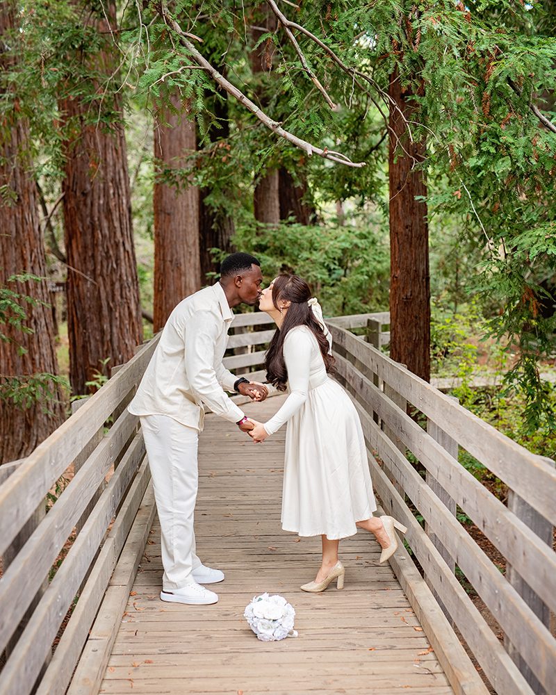 Wedding portraits at the Redwood Nature Preserve in Los Altos