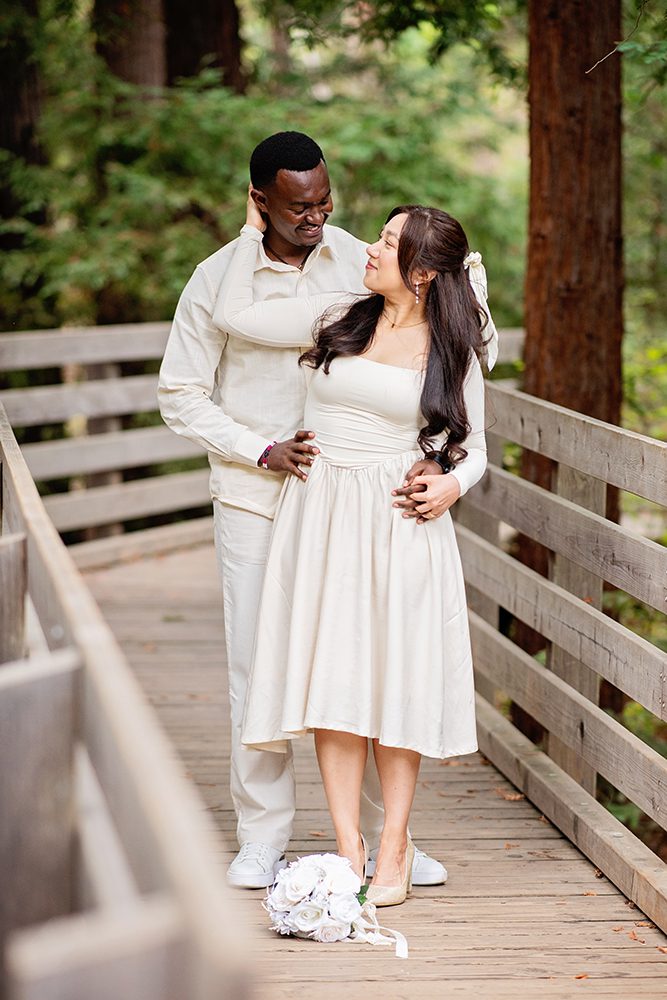 Wedding portraits at the Redwood Nature Preserve in Los Altos