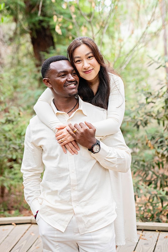 Wedding portraits at the Redwood Nature Preserve in Los Altos