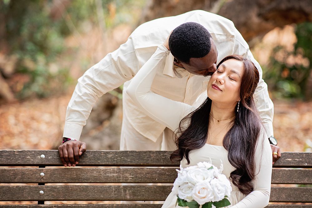 Wedding portraits at the Redwood Nature Preserve in Los Altos