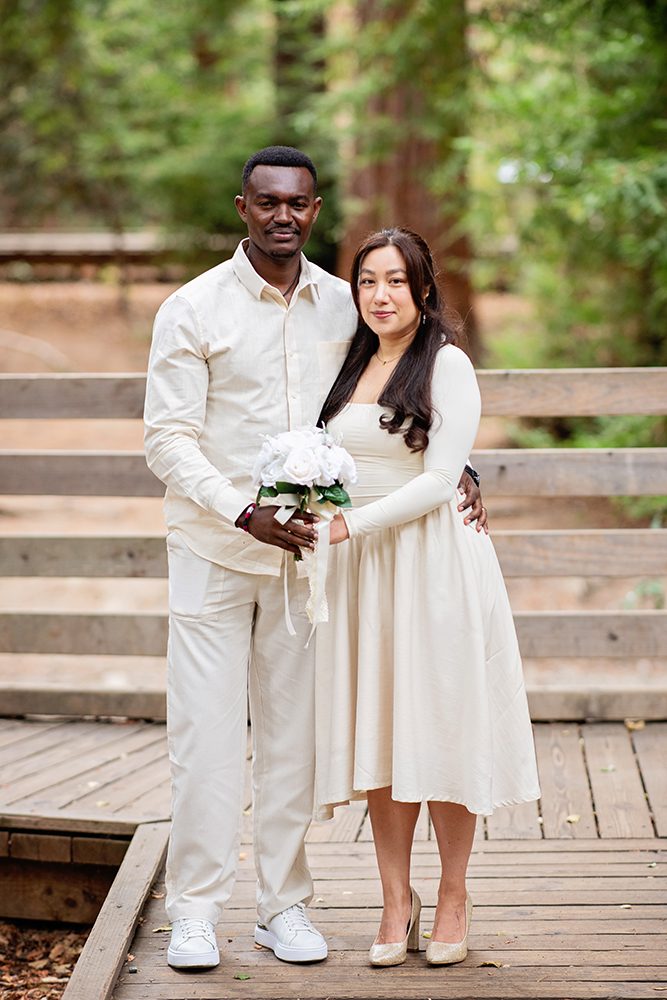 Wedding portraits at the Redwood Nature Preserve in Los Altos