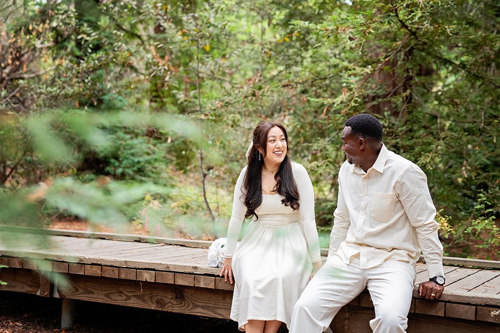 Wedding portraits at the Redwood Nature Preserve in Los Altos
